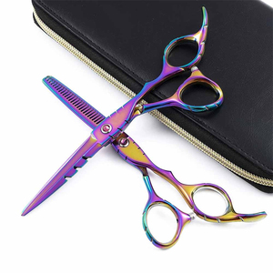 Stainless Steel Rubber Barber Scissors Kit Hair Cutting Thinning <b>Shears</b> Sharp Straight Academy Starting Kit - Product Image 1