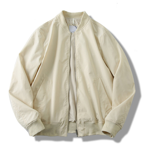 Blouson bomber uni pour homme, fermeture éclair, col montant, style streetwear décontracté, à capuche, respirant, en toile de polyester, hiver - Product Image 2