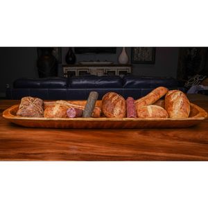 Plateau de service pour collations en bois naturel, non toxique, facile à nettoyer, compatible lave-vaisselle - Product Image 1