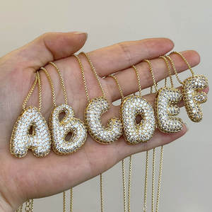 Nouveau pendentif alphabet A-Z exagéré en or 10 carats avec diamants brillants de 2,60 carats cultivés en laboratoire, pendentif unisexe personnalisé - Product Image 3