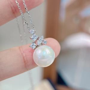 สร้อยคอมุกน้ำจืดขนาด 7-8 มม. สำหรับผู้หญิง ดีไซน์โดดเด่น พร้อมสายคล้องคอ เหมาะเป็นของขวัญ - Product Image 4