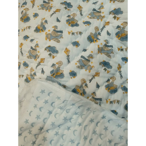 Edredón de Bebé con Estampado de Dibujos Animados Hecho a Mano en Jaipur, Reversible, Agradable al Tacto, 100% Algodón, Super Suave, Tintes No Tóxicos, Ecológico - Product Image 1