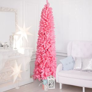 Albero di Natale Artificiale a Cerniera da 2,3 m (7,5 FT) Non Illuminato, in Materiale PET/PVC/PE, con 1075 Punte di Rami a Forma di Matita - Product Image 4