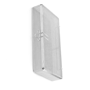 Panier en treillis métallique fin avec couvercle, en acier inoxydable de qualité médicale, manuel, certifié CE, réutilisable pour la manipulation sécurisée des instruments chirurgicaux - Product Image 2
