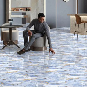 Carreaux de sol en porcelaine émaillée mate Diano Griss 600x600mm, aspect marbre, design portugais, carreaux céramiques sans fin 60x60cm - Product Image 2
