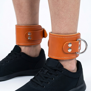 Correa de tobillo de cuero para levantamiento de pesas con anillo en D, soporte para piernas, para máquina de cable, para entrenamiento y fitness - Product Image 2