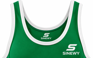 SINEWY Traje de Lucha Libre Verde para Mujer, Ajustado, de Spandex y Poliéster, de Una Pieza, para Artes Marciales, Elástico, con Logotipo Frontal - Product Image 4