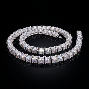 Collar de cadena tipo tenis con diamantes cultivados en laboratorio de 65 mm, estilo hip hop para hombre, joyería de lujo con diamantes redondos brillantes, oro de 14 quilates - Product Image 4