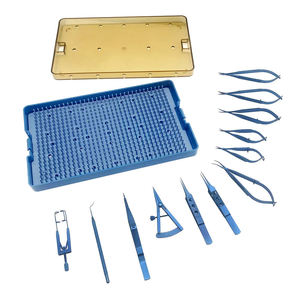 Juego de Instrumentos Manuales para Cirugía de Glaucoma y Cataratas, Facoemulsificación, Certificación CE Clase I, Color Azul, con Bandeja de Almacenamiento - Product Image 2