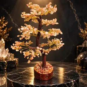 Wholesale Natural Sunstone <b>Crystal</b> <b>Tree</b> 300 Beads Handmade Gemstone Bonsai Feng Shui Decor - Product Image 4