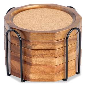 Sous-verres de cuisine rectangulaires en bois résistants à l'humidité, absorbants, durables, design classique - Product Image 6