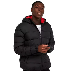 Best Selling Men's Plus Size <b>Waterproof</b> Puffer <b>Jackets</b> <b>White</b> & Black Zipper Front Pocket Hooded Street Wear Adult - Product Image 5