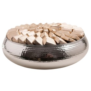 Tazón de metal con acabado dorado premium para chocolate, decorativo para bodas, para servir dulces y postres, para eventos y decoración del hogar, bandeja para dulces. - Product Image 3
