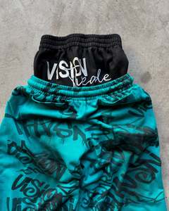 Pantalones de chándal de forro polar personalizados con doble cintura para hombre, estampado de grafiti, pierna ancha, de peso pesado, estilo oversize Hip Hop - Product Image 5