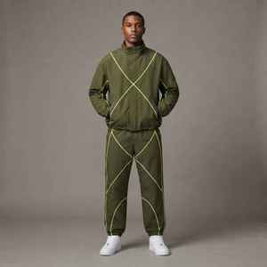Survêtement coupe-vent en nylon pour homme, haute qualité, couleur unie, léger, respirant, grandes tailles, OEM - Product Image 3