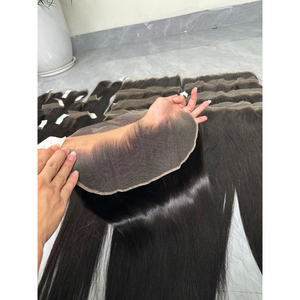 Lace Frontal Noir Naturel Lisse 13x4 Pouces Cheveux Humains Vierges Vietnamiens Dentelle HD Pré-Pluckée Vente en Gros - Product Image 2