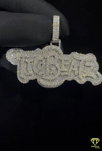 จี้ตัวอักษร "TIGBEAR" สุดหรู พร้อมเพชรโมอิสซาไนต์ สร้อยคิวบัน สไตล์ฮิปฮอป - Product Image 1