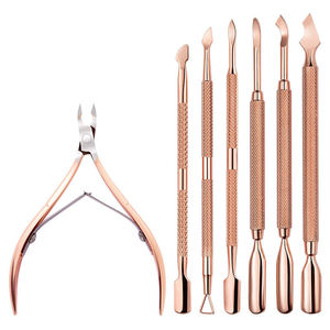 High Quality Rose Gold Manicure <b>Tools</b> Easy to Use <b>Nail</b> Technicians Stainless Steel Cuticle Pusher New Arrival - Product Image 1