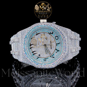 Montre analogique à quartz en verre blanc, mouvement à quartz, diamants VVS, moissanite, bracelet en acier inoxydable, luxe, mode, étanche 3 ATM - Product Image 4
