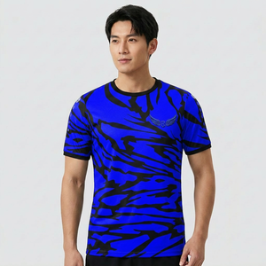 T-shirt camouflage à manches courtes pour homme, 100 % polyester, séchage rapide, coupe classique, col rond, imprimé, 200 grammes - Product Image 5