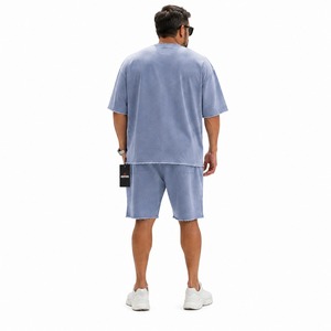 Ensembles d'été pour hommes, tenue décontractée en deux pièces, t-shirt à manches courtes et short assorti pour un usage quotidien avec service OEM - Product Image 2