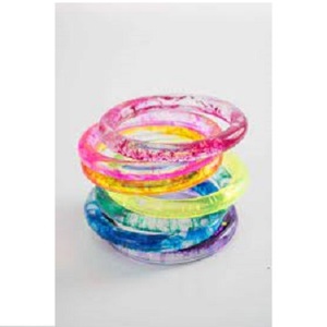 Nuevo Juego de Brazaletes de Resina, Diseño de Alta Calidad con Puntos y Flores, Brazaletes de Color Personalizado, Joyería de Moda, Regalo, Brazalete Colorido para Mujer - Product Image 1