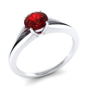 Bague REYES luxueuse en argent sterling 925, pierre précieuse grenat rouge naturel de 0,84 carat, plaquée or 14 carats, bijoux fins pour femmes - Product Image 2