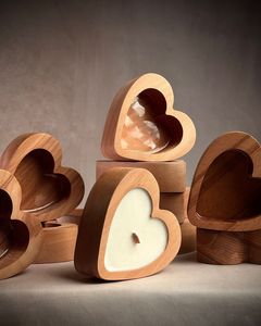 Bol à bougie en bois naturel fini pour la maison, les mariages, les événements, les cadeaux, bol à bougie minimaliste pour la table, les restaurants, les cafés - Product Image 6