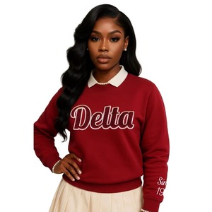 Sudadera Delta 1913 de Chenilla con Cuello Redondo, Felpa Premium, Clásica, para Mujer, Invierno/Otoño, Poliéster/Algodón, Secado Rápido - Product Image 1