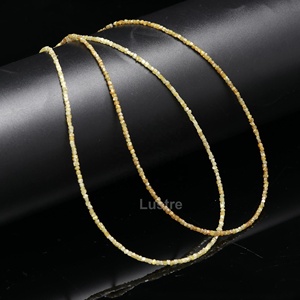 ลูกปัดเพชรสีเหลืองลูกบาศก์เงางามอัญมณีหินหลวมทำจากหินหยาบธรรมชาติขนาด1.5-2มม. 17นิ้ว AAA + ขายส่งคุณภาพสูง - Product Image 2