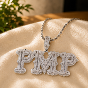 Moissanite Custom Letter <b>Pendant</b> Brilliant Round Diamond Men's Hip Hop Name <b>Pendants</b> - Product Image 1