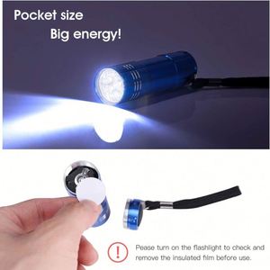 Linterna de Mano de 9 LED de Aleación de Aluminio, Potente, Clásica, con Luz Fuerte, Mini Linterna con Logotipo Personalizado, en Promoción - Product Image 5