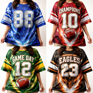 เสื้อฟุตบอลอเมริกันยูนิเซ็กซ์ ปี 2025 ไซส์ใหญ่ แขนสั้น โพลีเอสเตอร์ 100% ลายปักแบบเย็บติด - Product Image 3