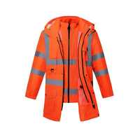 Veste de travail à capuche imperméable haute visibilité pour hommes, veste de sécurité réfléchissante pour l'hiver, vêtements de travail de sécurité