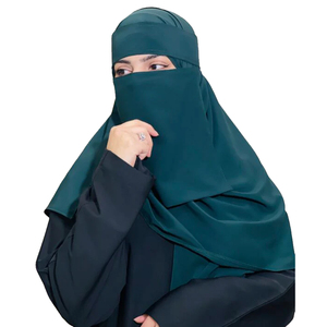 Niqab musulman uni de qualité supérieure pour femmes, voile facial islamique doux et respirant, couvre-hijab pour usage quotidien et tenue modeste - Product Image 1