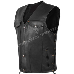 Chaleco de Motocicleta de Diseño Nuevo, Aprobado por la CE, Transpirable, de Cuero Genuino, Sin Mangas, para Motociclistas, Ropa de Club para Motociclistas - Product Image 2