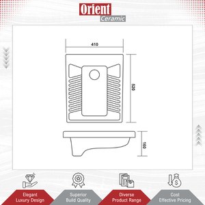 Exportateur en gros de haute qualité vendant des articles sanitaires de luxe fabriqués en Inde pour la salle de bain, des toilettes en céramique blanches à la turque. - Product Image 2