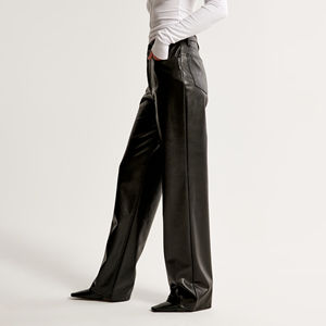 กางเกงคาร์โก้หนังขายาวทรงหลวมเอวสูงคุณภาพดีสำหรับผู้หญิง สไตล์สตรีทแวร์ - Product Image 3