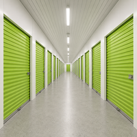 Unidades de Almacenamiento Interior con Puertas Enrollables Verdes, Sistema Modular para Instalaciones de Almacenamiento Modernas