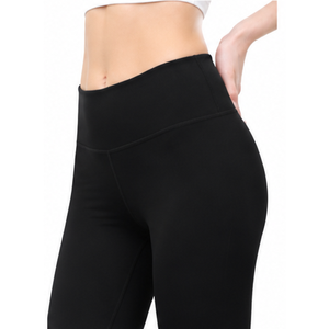 Legging noir uni taille haute extensible respirant en maille pour femme – Pantalon de sport compressif pour yoga et fitness - Product Image 3
