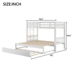 Letto a castello bianco con letto estraibile e letto singolo sotto (Vecchio SKU SM000301AAK 1) - Product Image 5