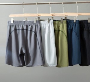 Men's Summer Sports Shorts 100% Cotton High <b>Elastic</b> Waist Quick-Dry Breathable Knitted 3D Tailored Wear-Resistant for Outdoor - Product Image 3