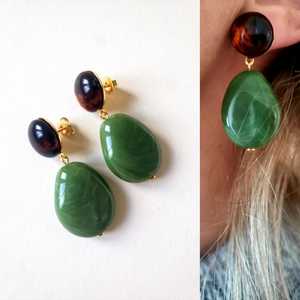 Green Jade Drop <b>Resin</b> Earrings Oval Shape Handmade Jewelry Green <b>Resin</b> Drop Earrings Elegant <b>Resin</b> <b>crafts</b> - Product Image 6