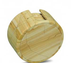 Handcrafted Picture Jasper <b>Coaster</b> <b>Set</b> <b>with</b> <b>Holder</b> - Natural Stone Round Drink <b>Coasters</b> for Luxury Home Decor - Product Image 4