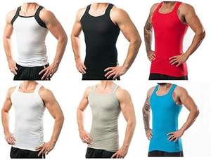 Custom <b>Men's</b> <b>Vest</b> Summer Gym Threaded Sporty Stretch Slim Fit Sleeveless Crew Neck Knitted Cotton Polyester Dry-fit Tank Top - Product Image 4