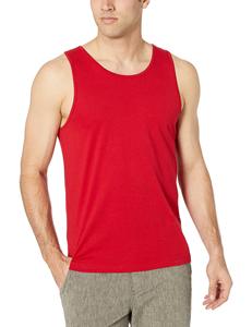 Men's <b>Navy</b> Blue Sleeveless Tank <b>Top</b> Yellow Trim Casual Knitted Solid Color Polyester Digital Printed Regular Fit Breathable OEM - Product Image 4