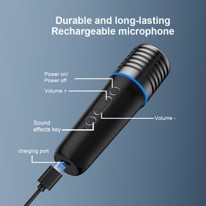 Cigarette Lighter Karaoke <b>Microphone</b> Wireless <b>Bluetooth</b> Audio FM Transmitter Dual Port PD Fast Car Charger U Disk - Product Image 3