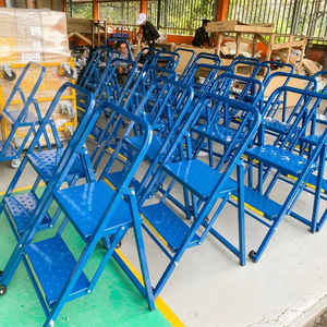 Industrial Telescopic Steel <b>Ladder</b> 300 lb Capacity Contractor Grade Extension <b>Ladder</b> Folding Design - Product Image 1