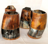 Tasse en corne de Viking fabriquée à la main inspirée des dieux et des fêtes de bataille Chaque gorgée vous emmène au verre à l'ancienne de Valhalla
