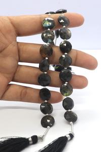 Flashy <b>Labradorite</b> Faceted Coin Cut Side Drill Gemstone Beads 12MM Fine <b>Labradorite</b> Fancy Shape Loose Beads 6Inch Jewelry Making - Product Image 5